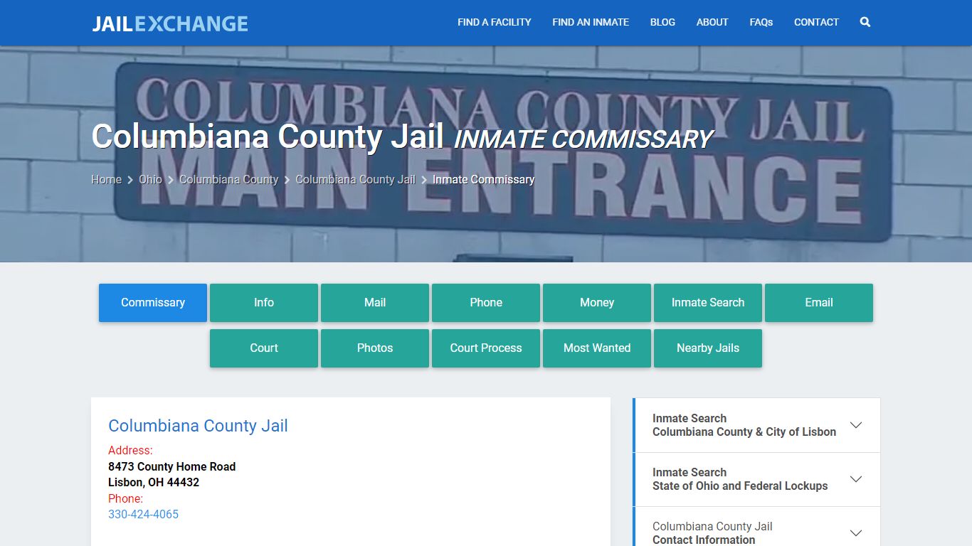 Inmate Commissary, Care Packs - Columbiana County Jail, OH